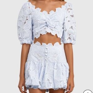 Innovate Denim Women's Light Blue Lace Two-Piece Dress Set